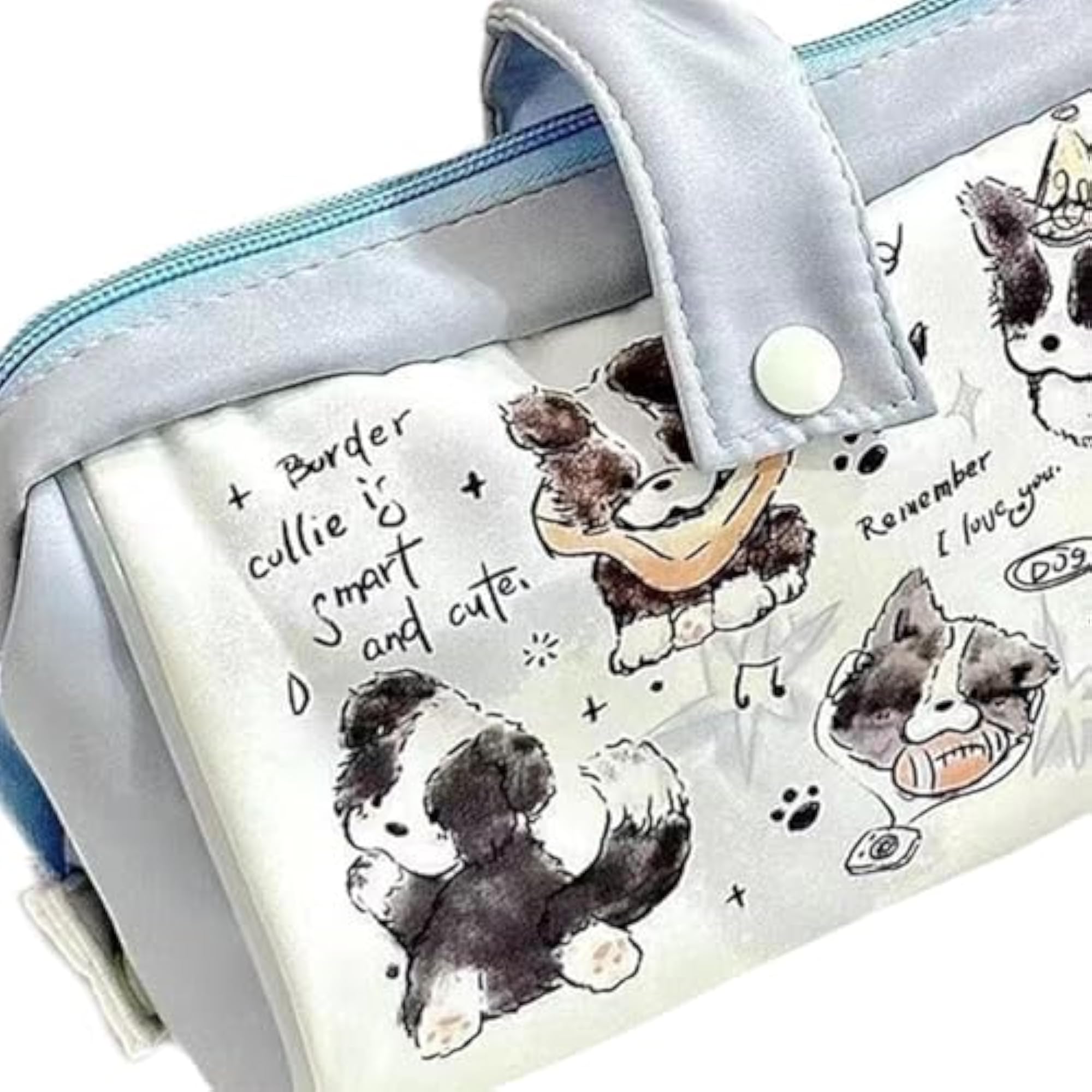 Cartoon Dog Pencil Case for Girls, Large Capacity Makeup Bag